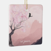 平和パーソナライズされたの山の日本のクリスマス セラミックオーナメント (右)