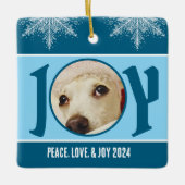 平和パーソナライズされた愛と喜び2024雪片 セラミックオーナメント (正面)