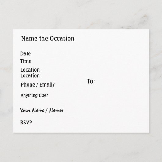 平和パーティー新年2012 インビテーションポストカード (裏面)