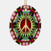 平和ヒッピーの六角形のクリスマスの陶磁器のオーナメント セラミックオーナメント (右)