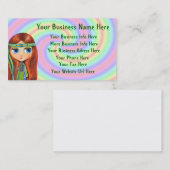 平和ヒッピーの女の子の名刺 名刺 (正面/裏面)