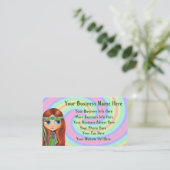 平和ヒッピーの女の子の名刺 名刺 (スタンド正面)