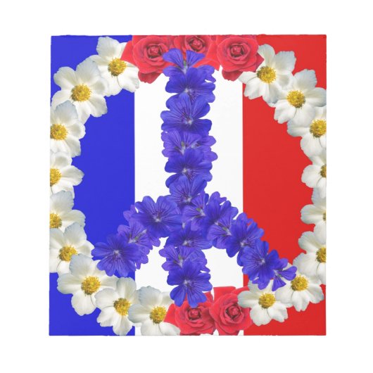 平和フランスの標識 ノートパッド (正面)