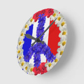 平和フランスの標識 ラウンド壁時計 (傾斜)
