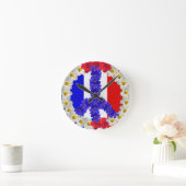 平和フランスの標識 ラウンド壁時計 (ホーム)