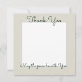 平和フローラスケッチかわいいボホヒッパイフラワーアート サンキューカード (裏面)