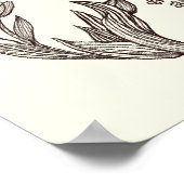 平和フローラスケッチかわいいボホヒッパイフラワーアート ポスター (角)