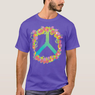 平和フローラヒッピー Tシャツ
