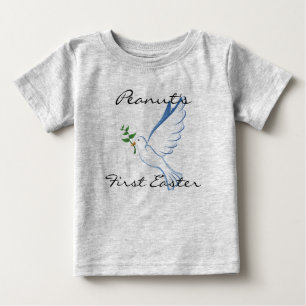 平和ベビーのティーのイースター個人的な最初鳩 ベビーTシャツ