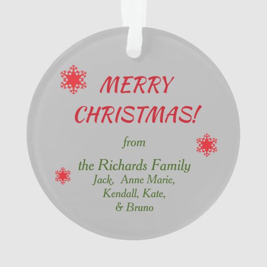 平和ホープ愛アフガンドッグクリスマス オーナメント (裏面)