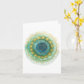 平和マンダラ折り畳みノートカード カード (黄色い花)