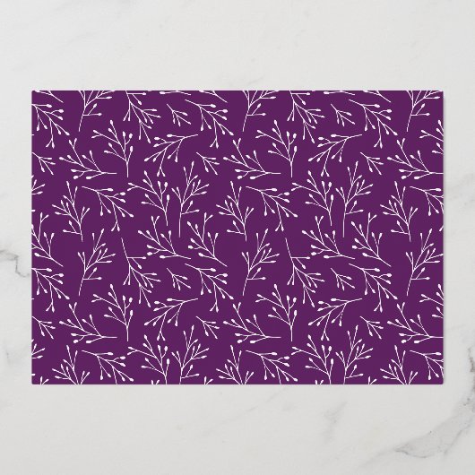 平和モダンと喜び6フォトパープルと金ゴールド 箔シーズンカード (裏面)