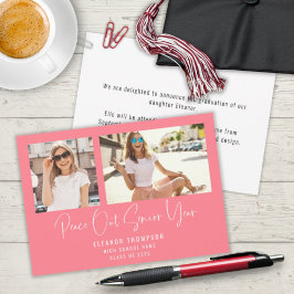 平和モダンアウト2写真2022卒業ピンク 案内状