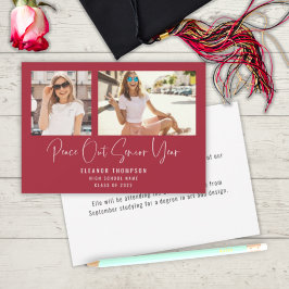 平和モダンアウト2写真2022卒業レッド 案内状