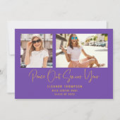 平和モダンアウト2写真2022卒業紫 案内状 (正面)