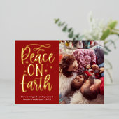 平和モダンオンアース写真 箔シーズンカード (立ち正面)