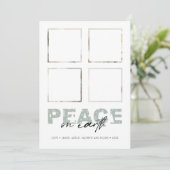 平和モダンクリスマスパターンの写真 シーズンカード (スタンド正面)