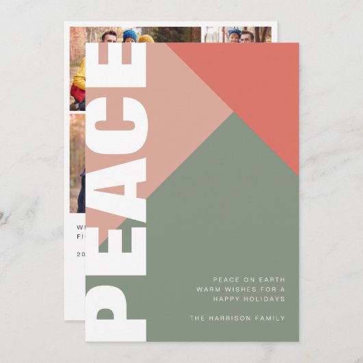 平和モダン写真コラージュ シーズンカード (正面/裏面)