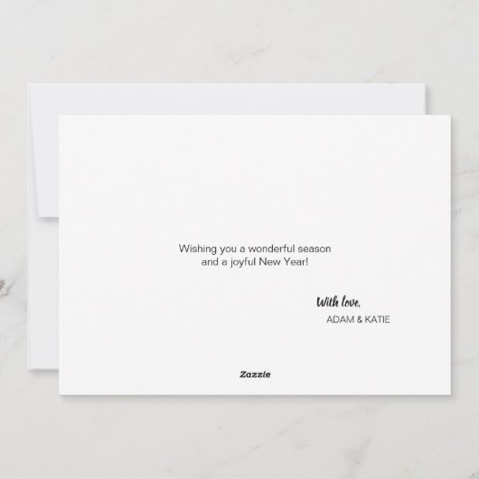 平和モダン希望ラブフォトクリスマス シーズンカード (裏面)