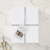 平和モダン愛と喜びクリスマスタウン ギフトタグ (より糸付き)