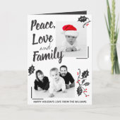 平和モダン愛と家族の写カスタム真 カード (正面)