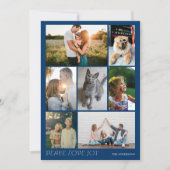 平和モダン愛の喜び複数の写真クリスマス シーズンカード (正面)