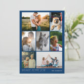 平和モダン愛の喜び複数の写真クリスマス シーズンカード (スタンド正面)