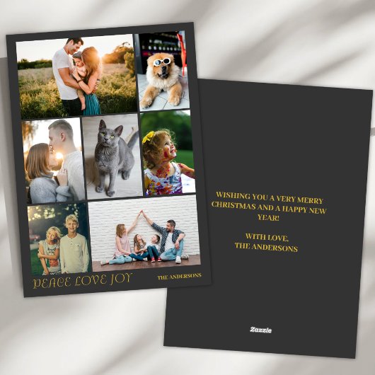 平和モダン愛の喜び複数の写真クリスマス シーズンカード
