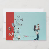 平和モダン愛または喜びクリスマスフォトホリデーC シーズンカード (正面)