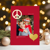 平和モダン愛シンボル1枚フォトレッド金ゴールド 箔シーズンカード