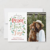 平和モダン愛ミニマルジョイ犬の写真 シーズンカード (正面)