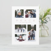 平和モダン5ミニマル写真クリスマス シーズンカード (スタンド正面)