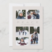 平和モダン5写真ミニマルニュートラルクリスマス シーズンカード (正面)