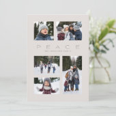 平和モダン5写真ミニマルニュートラルクリスマス シーズンカード (スタンド正面)