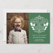 平和モダン、愛、笑いの写真 |緑 シーズンカード (正面)