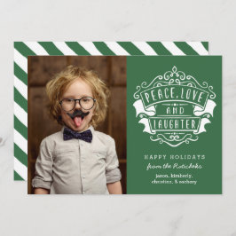 平和モダン、愛、笑いの写真 |緑 シーズンカード