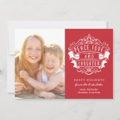 平和モダン、愛、笑いの写真 |赤 シーズンカード (正面)