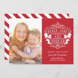 平和モダン、愛、笑いの写真 |赤 シーズンカード