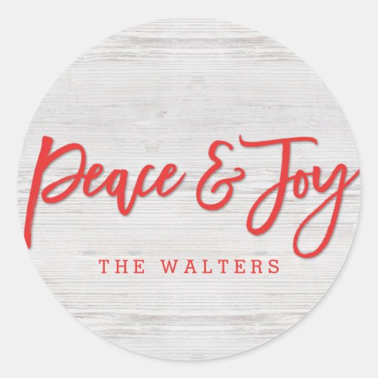 平和モノグラムカスタムホリデーステッカー ラウンドシール (正面)