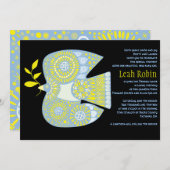 平和ユダヤ人のモザイクハトベビー命名招待状 招待状 (正面/裏面)