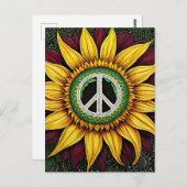 平和ユニークサインひまわり ポストカード (正面/裏面)