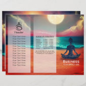 平和ヨガメディテーション月明るいスカイシートリフォールド (正面/裏面)