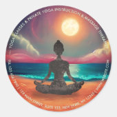 平和ヨガ瞑想ムーンライトスカイシーアドレス ラウンドシール (正面)