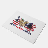 平和ラブアメリカ7月4日の愛国心 ドアマット (アングル)