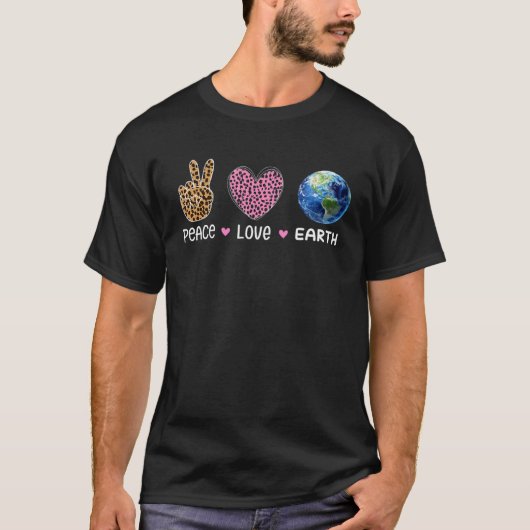 平和ラブアース平和ラブピープルアース・デイ・ワールド Tシャツ (正面)