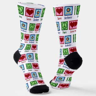 平和ラブアーチェリーかわいいクリスマス ソックス