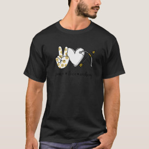 平和ラブアーチェリー平和ハンドサインアーチェリー Tシャツ