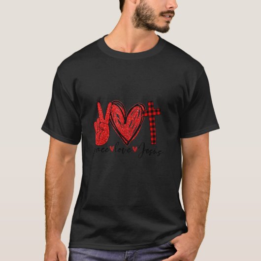 平和ラブイエズカワイクリスチャン Tシャツ (正面)