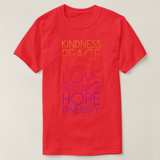 平和ラブインクルージョン平等ダイバーシティ人権 Tシャツ (デザイン正面)