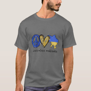 平和ラブウクライナ愛国的ウクライナ国旗 Tシャツ